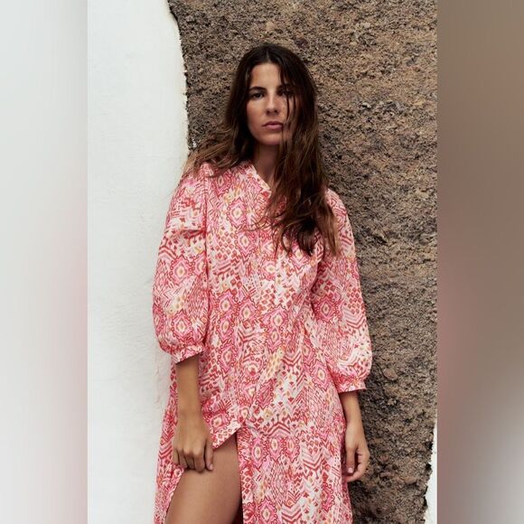 ZARA PRINTED TIERED DRESS - Picture 3 of 7